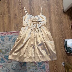 Alexia Admor vintage gold satin dress with bow detail